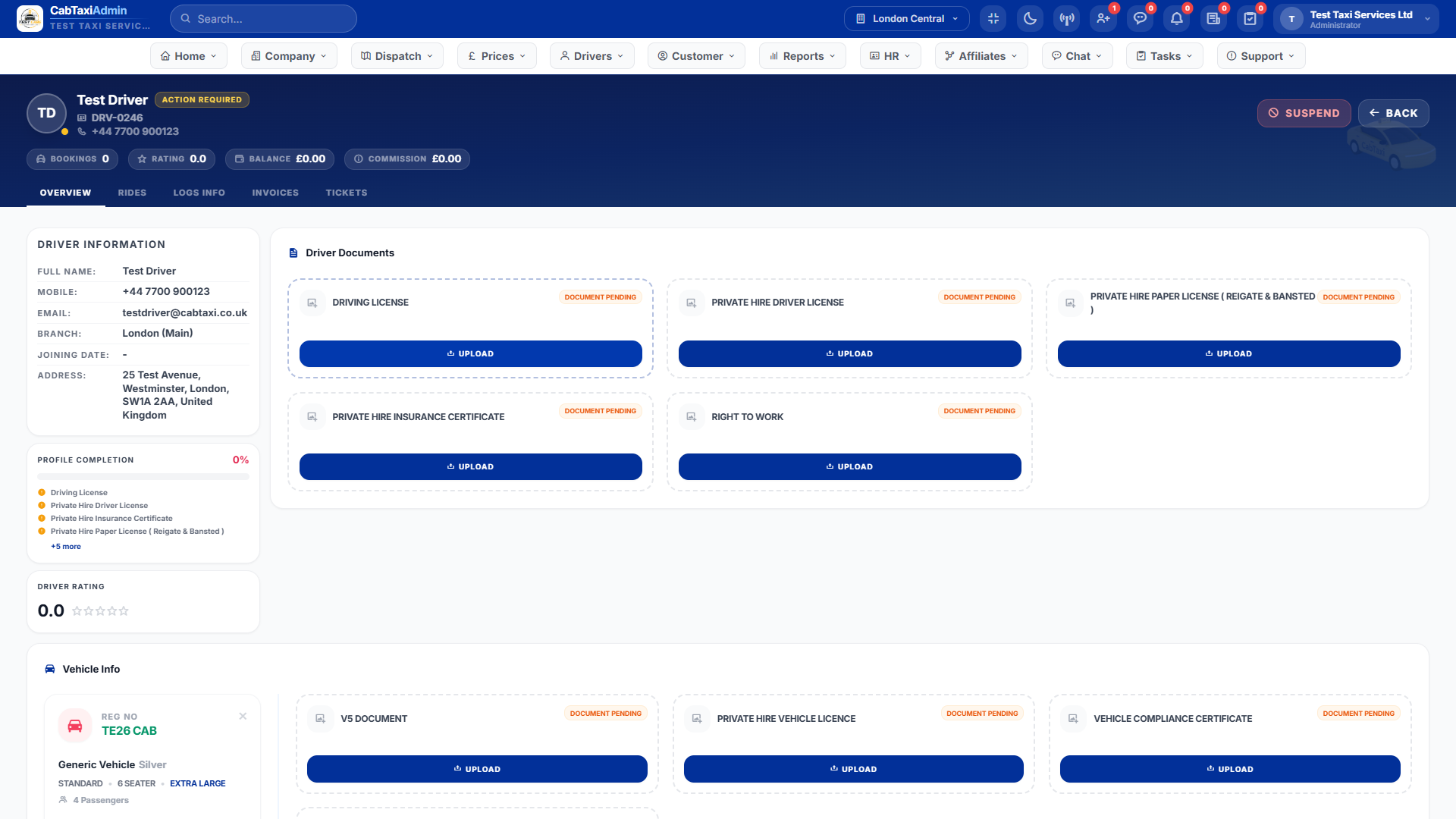 Driver app interface showing ride requests